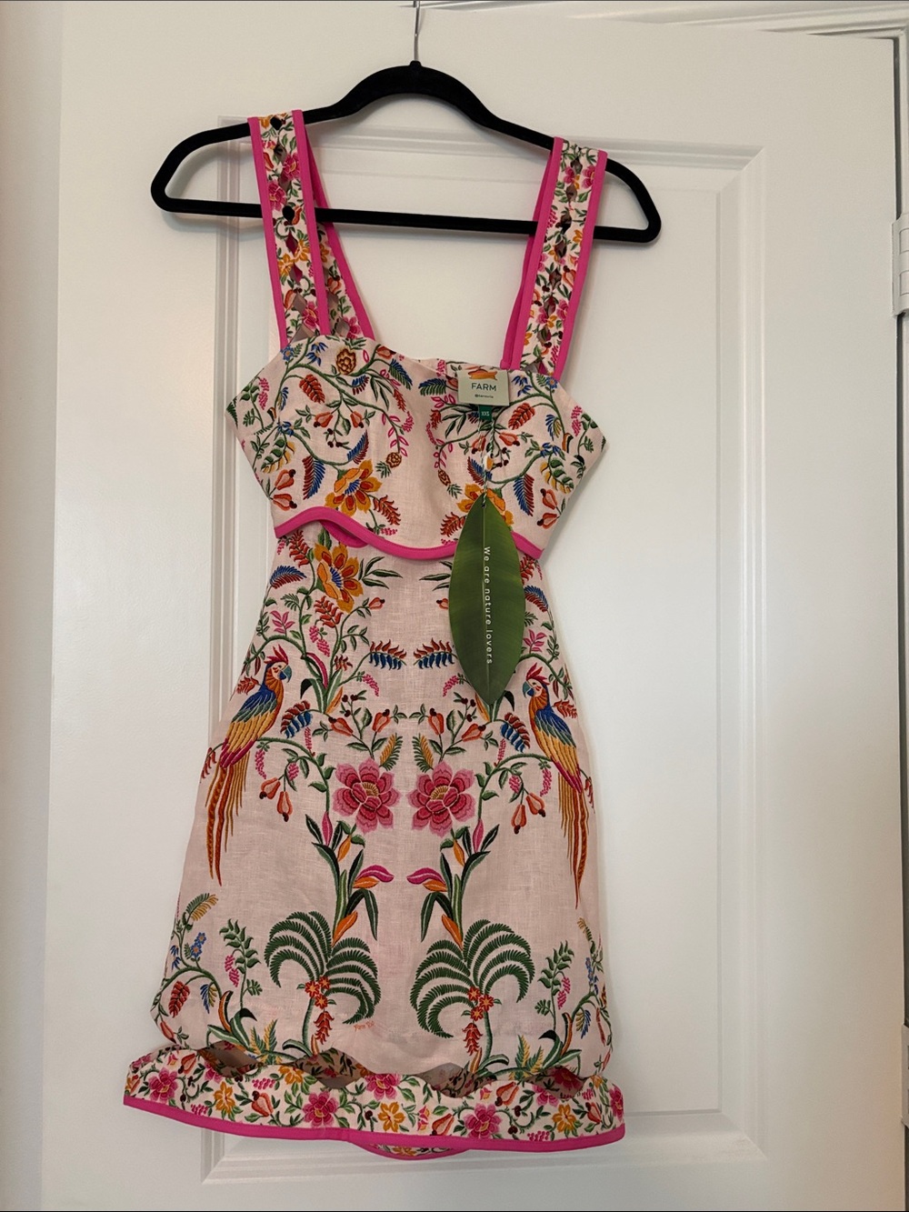 NWT Farm Rio Pink Delicate Forest Mini Dress - Picture 4 of 8